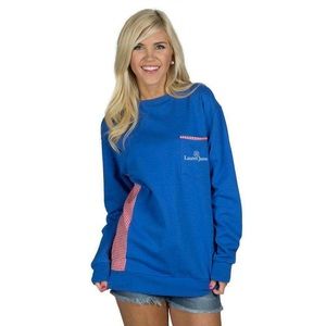 LAUREN JAMES blue/red Gingham Sweatshirt